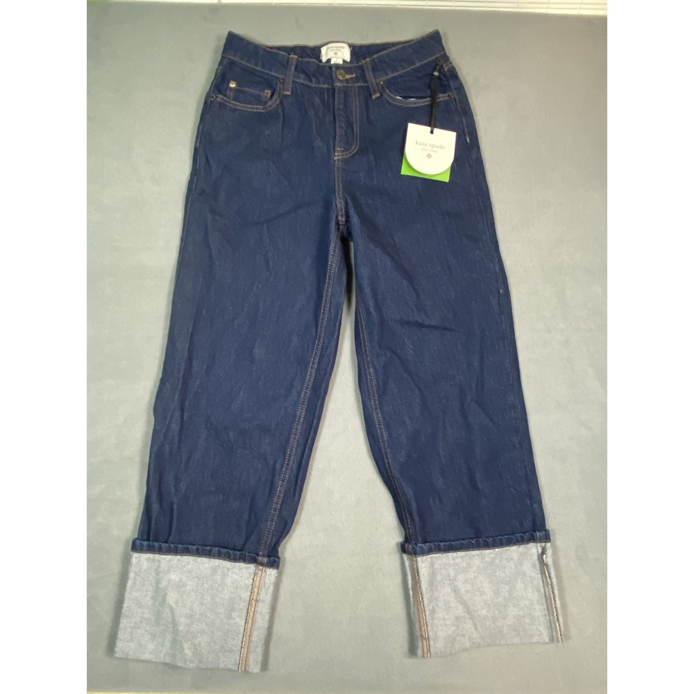 NWT Kate Spade X Target Women's Size 2 Wide Cuff  Crop Hi Rise Jeans Hayride Fal